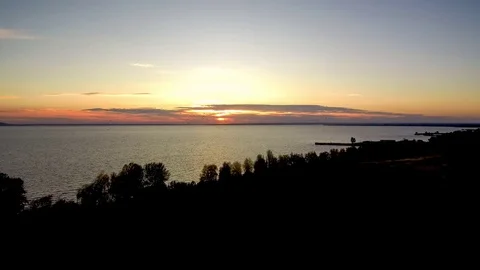 Sunset over the river. Stock Footage 81726130