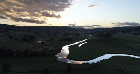 Sunset over river Stock Footage 85689542