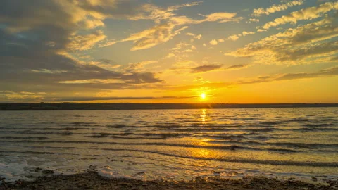 Sunset over the River. Stock Footage 91162399