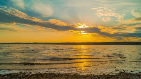 Sunset over the River Stock Footage 93913042