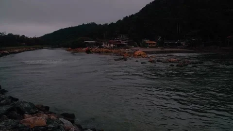 Sunset over the river Stock Footage 138598514