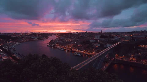 Sunset over the river Stock Footage 142462614