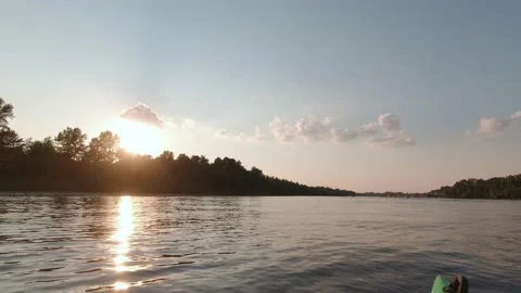 Sunset Over The River Stock Footage 162185464