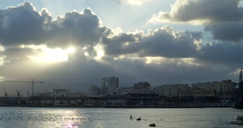 Sunset over the river Video stock 192276528