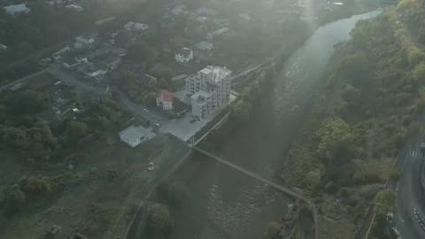 A sunset over a river Stock Footage 291705537