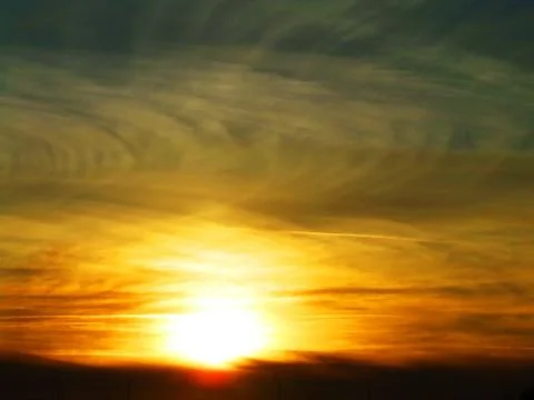 Sunset over the river Stock Photos