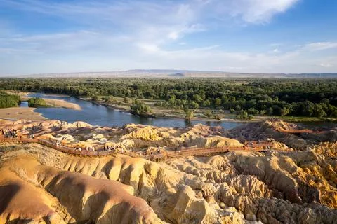 Sunset over the river Stock Photos