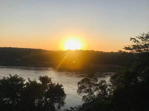 Sunset over the River Stock Photos