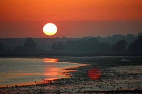 Sunset over the River Stour Stock Photos