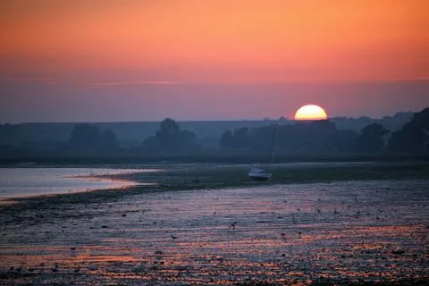 Sunset over the River Stour Stock Photos