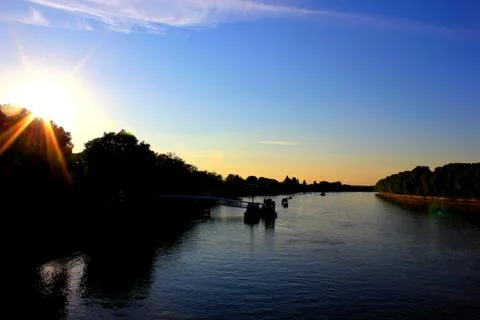 Sunset over the River Thames from Putney Bridge 写真素材