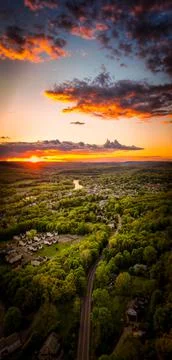 Sunset over the road 写真素材