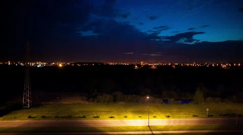 Sunset over the road. Timelapse Stock Footage 38420874