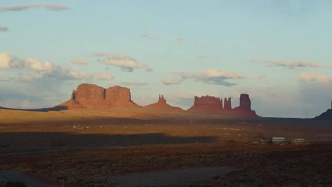 Sunset over the rock formations of Monument Valley, Arizona, United States Stock Footage 287725167