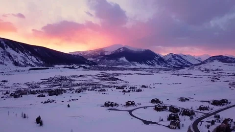 Sunset over the Rocky Mountains Stock Footage 94610883