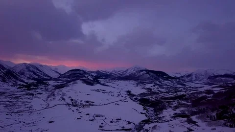 Sunset over the Rocky Mountains Stock Footage 94611139
