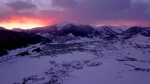 Sunset over the Rocky Mountains Stock Footage 94611293