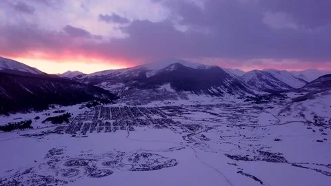 Sunset over the Rocky Mountains Stock Footage 94611329