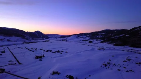 Sunset over the Rocky Mountains Stock Footage 94611669