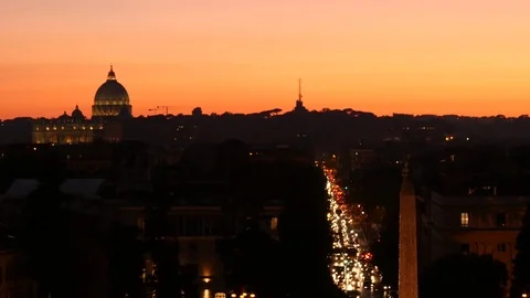 Sunset over the Rome skyline 動画素材 81259661