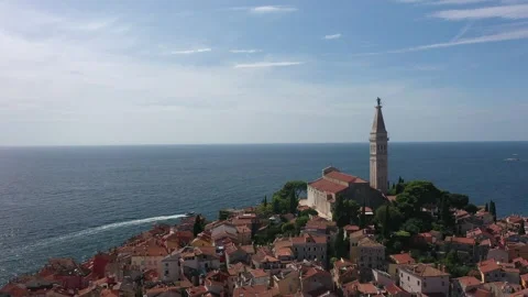 Sunset over Rovinj’s St. Euphemia Church Video stock 301682787
