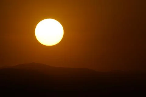 Sunset Over Rugged Mountains captured in Rassudr, Egypt Stock Photos