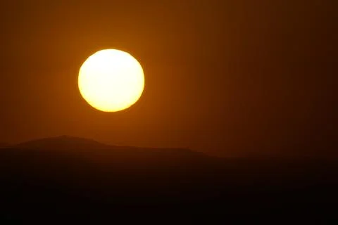 Sunset Over Rugged Mountains captured in Rassudr, Egypt Stock Photos