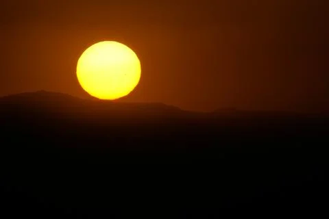 Sunset Over Rugged Mountains captured in Rassudr, Egypt Stock Photos