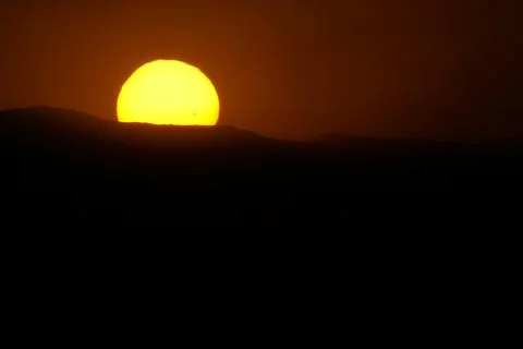 Sunset Over Rugged Mountains captured in Rassudr, Egypt Stock Photos