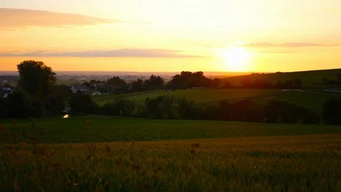 Sunset over a rural landscape Stock Footage 86851735
