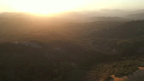 Sunset over Rural Scenic Sequoia National Forest California Drone Aerial Footage Stock Footage 335426144