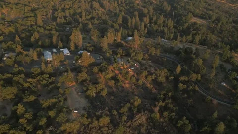 Sunset over Rural Scenic Sequoia National Forest California Drone Aerial Footage Stock Footage 335426153