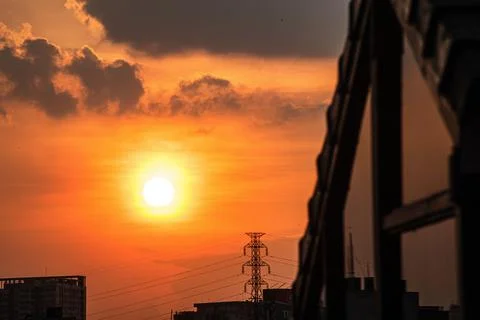 Sunset over Saigon city Photos