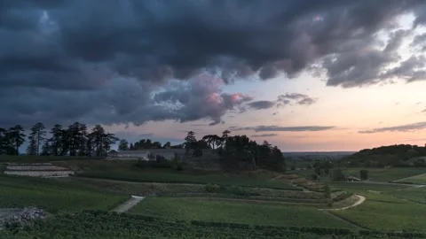 Sunset over the saint emilion valley Stock Footage 244971117
