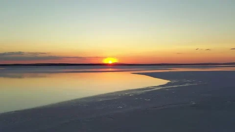 Sunset over a salt lake Stock Footage 237178033