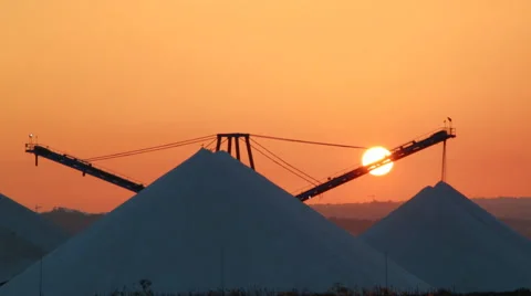 Sunset Over Salt Mine, Timelapse Stock Footage