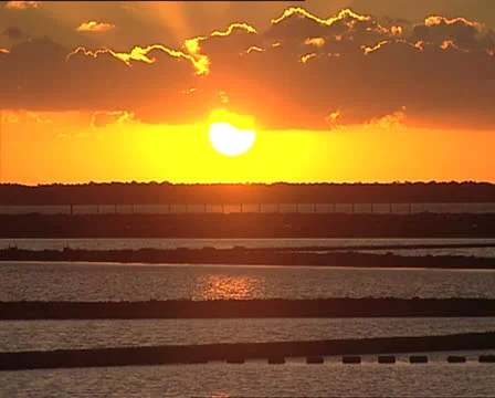 SUNSET over the salt pan 1 Video stock 24718894
