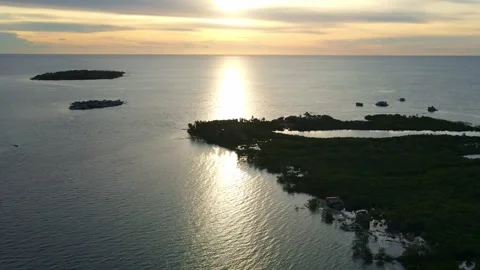Sunset over San Bernardo Archipelago Stock Footage 329596435