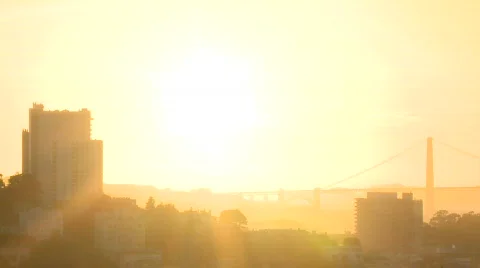 Sunset over San Francisco Bay Stock Footage