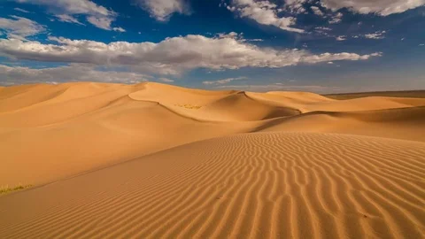 Sunset over the sand dunes in the desert Stock Footage 81657083
