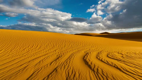 Sunset over the sand dunes in the desert Stock Footage 100520975