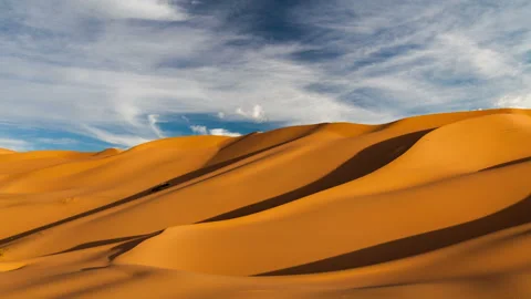 Sunset over the sand dunes in the desert Stock Footage 104623877