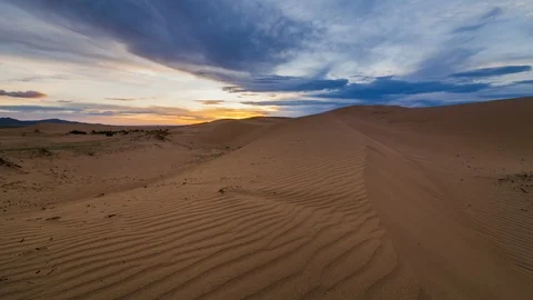 Sunset over the sand dunes in the desert Stock Footage 116649684