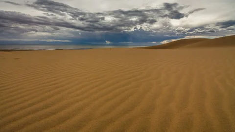 Sunset over the sand dunes in the desert Stock Footage 197052271