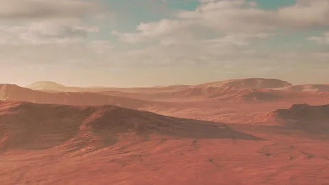 Sunset over the sand dunes in the desert Stock Footage 197328930