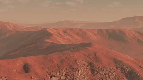 Sunset over the sand dunes in the desert. Aerial view Stock Illustration