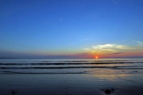 Sunset over the sand Foto stock