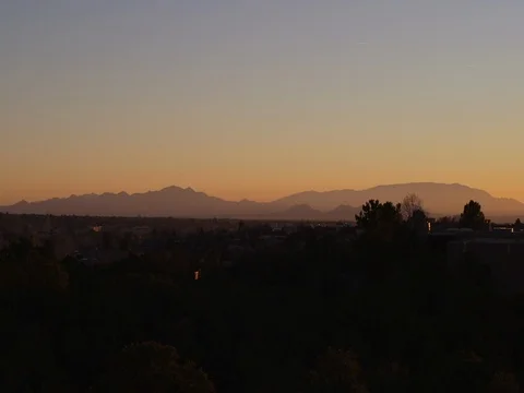 Sunset over Santa Fe Mountains Timelapse Stock Footage 69927528