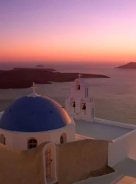 Sunset over santorini Stock Photos