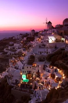 Sunset over santorini Stock Photos